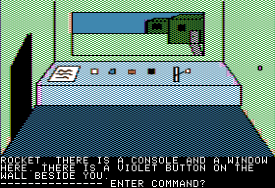 Screenshot of Hi-Res Adventure #0: Mission Asteroid (Apple II, 1980 ...