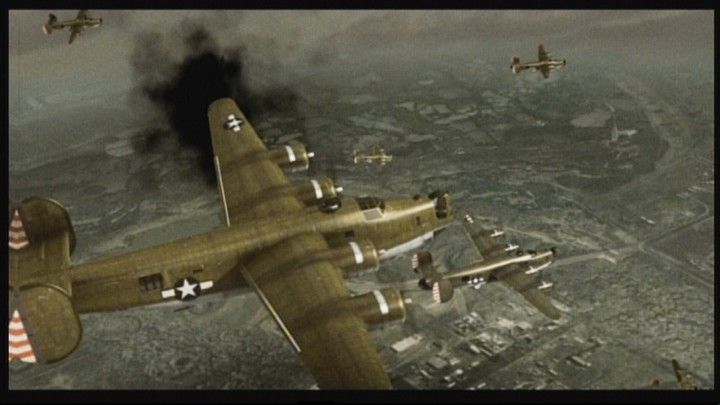 Blazing Angels: Squadrons of WWII (Xbox 360) screenshot: Opening cinematic - US bombers approaching their target.