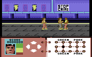 Subway Vigilante (Commodore 64) screenshot: Fighting the bad guys