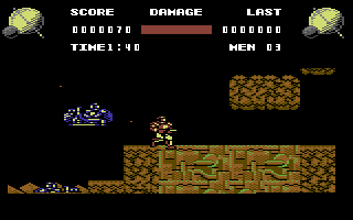 Soldier of Light (Commodore 64) screenshot: Being attacked from the air on Cleemalt