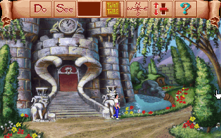 Mixed Up Fairy Tales (DOS) screenshot: Prince Charming's castle in the day... (MCGA/VGA)