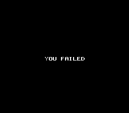 Shinobi (NES) screenshot: You failed.