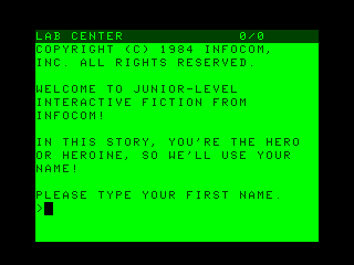 Seastalker (TRS-80 CoCo) screenshot: First part of credits
