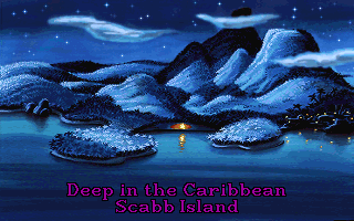 Monkey Island 2: LeChuck's Revenge (DOS) screenshot: Deep in the Caribbean: Scabb Island