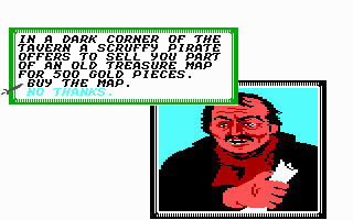 Sid Meier's Pirates! (Commodore 64) screenshot: Hmmm... do you trust this guy or not?