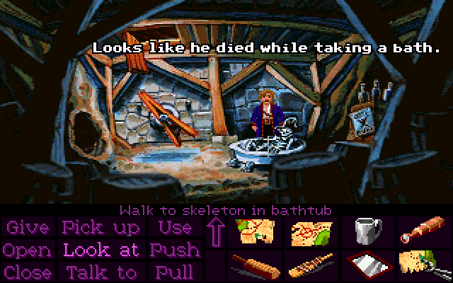 Monkey Island 2: LeChuck's Revenge (DOS) screenshot: Well, and the fourth piece of the map is in safe hands.