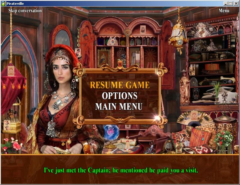 Pirateville (Windows) screenshot: Pause menu