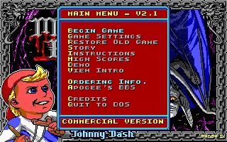 Monster Bash (DOS) screenshot: Main menu