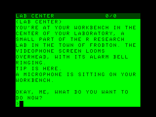 Seastalker (TRS-80 CoCo) screenshot: Start of game