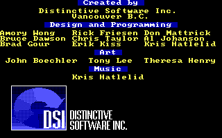 The Duel: Test Drive II (DOS) screenshot: Credits