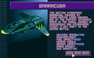 X-COM: Terror from the Deep (DOS) screenshot: Barracuda, your primary intercept and combat craft