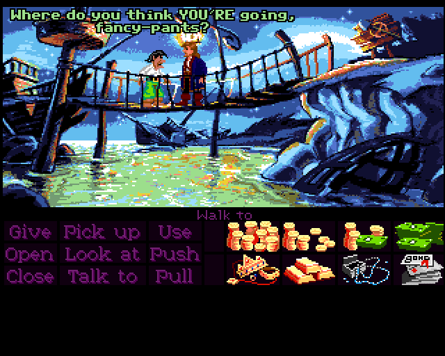 Monkey Island 2: LeChuck's Revenge (Amiga) screenshot: The starting scene