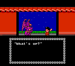 Monster Party (NES) screenshot: "What's up?"