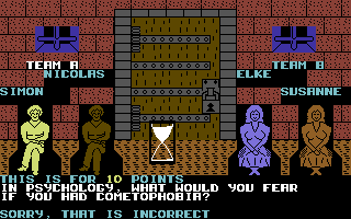 Monster Trivia (Commodore 64) screenshot: Wrong answer
