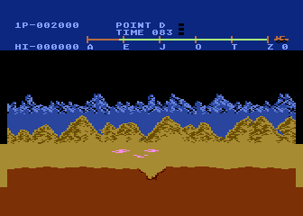 Moon Patrol (Atari 8-bit) screenshot: Dead