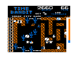 Time Bandit (TRS-80 CoCo) screenshot: One of the Western worlds...