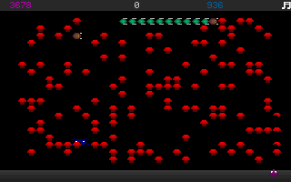 Champ Centipede (DOS) screenshot: Level Two