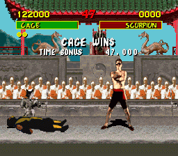 Mortal Kombat (SNES) screenshot: Cage Wins