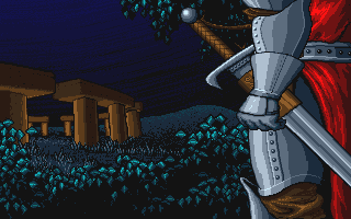 Moonstone: A Hard Days Knight (DOS) screenshot: The fate lies in the hands of the knight who retrieves the moonstone.