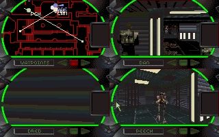 Mortal Coil: Adrenalin Intelligence (DOS) screenshot: Video View. (4Mb mode)
