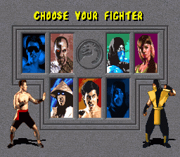 Mortal Kombat (SNES) screenshot: Choose Your Fighter
