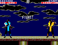 Mortal Kombat (SEGA Master System) screenshot: Sub Zero vs Scorpion