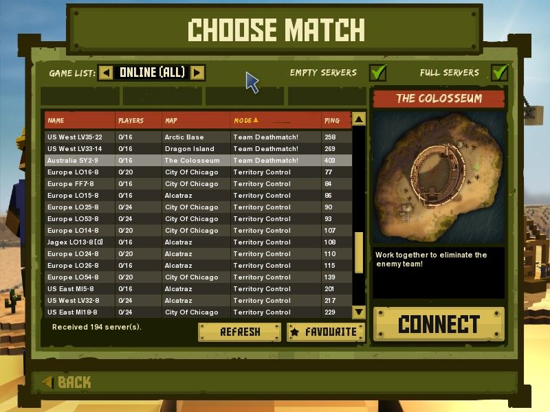 Ace of Spades (Windows) screenshot: Choose a Match.