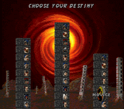 Mortal Kombat 3 (Genesis) screenshot: Choose your destiny!