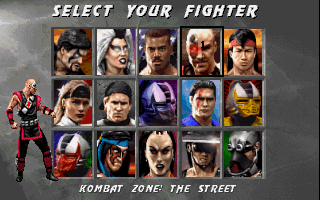 Mortal Kombat 3 (DOS) screenshot: Select your fighter