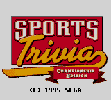 Sports Trivia: Championship Edition (Game Gear) screenshot: Title screen