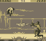 Mortal Kombat II (Game Boy) screenshot: Shang Tsung vs. Sub Zero