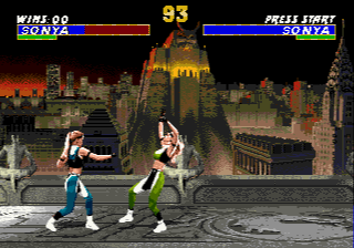 Mortal Kombat 3 (Genesis) screenshot: Sonya fights Sonya