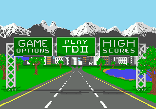 The Duel: Test Drive II (Genesis) screenshot: Nice main menu