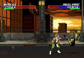 Mortal Kombat 3 (Genesis) screenshot: On the bridge