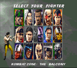 Mortal Kombat 3 (SNES) screenshot: Choosing your fighter