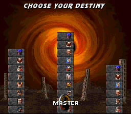 Mortal Kombat 3 (SNES) screenshot: Choosing your level