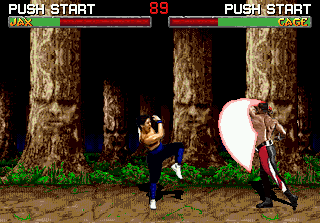 Mortal Kombat II (SEGA 32X) screenshot: Jax vs. Cage