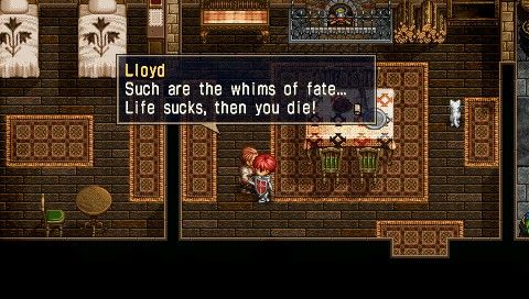 Ys I & II Chronicles (PSP) screenshot: Ys II: Life sucks and then you die!