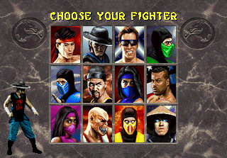 Mortal Kombat II (SEGA 32X) screenshot: Character Selection