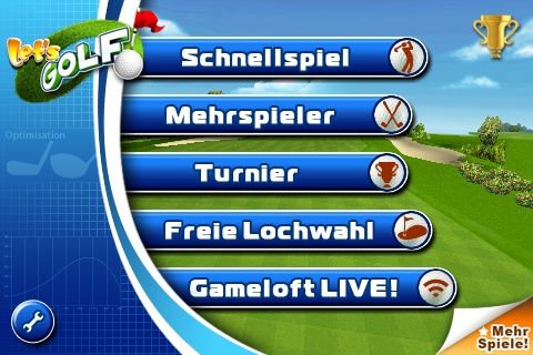 Let's Golf! (iPhone) screenshot: Main Menu