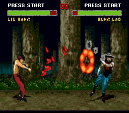Mortal Kombat II (SNES) screenshot: Nice technique!