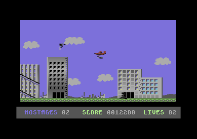 Kamikaze (Commodore 64) screenshot: Now carrying some explosives