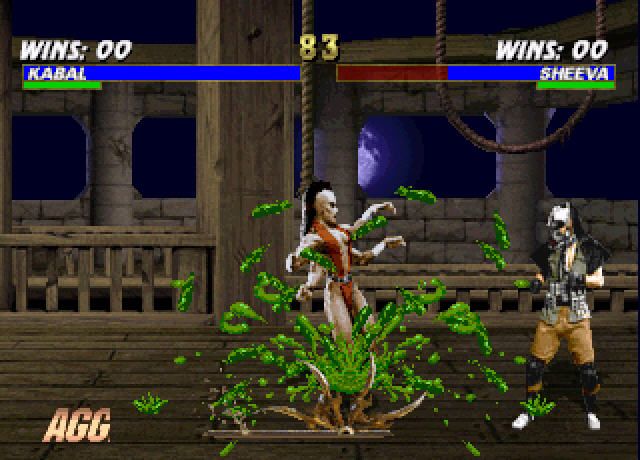Mortal Kombat Trilogy (Windows) screenshot: Sheeva has green blood...