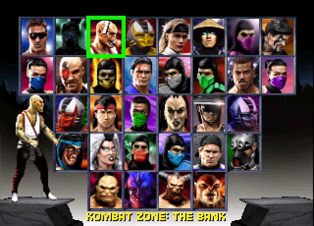 Mortal Kombat Trilogy (Windows) screenshot: Character selection screen.