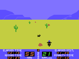 Motocross Racer (ColecoVision) screenshot: Racing through the desert...