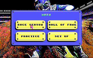 Motocross (DOS) screenshot: Main menu