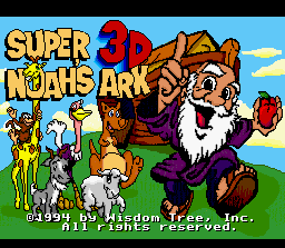 Super Noah's Ark 3-D (SNES) screenshot: Title screen