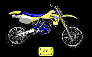 Motocross (DOS) screenshot: Main bike configuration screen