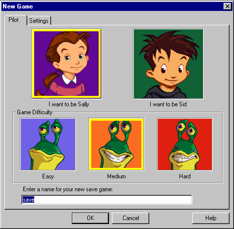 Mortimer and the Riddles of the Medallion (Windows) screenshot: Start Game Options