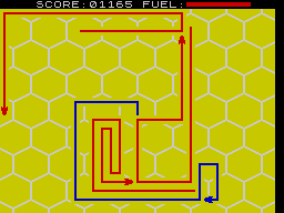 Blind Alley (ZX Spectrum) screenshot: Level 2, set 2 - Making use of my constitutional right to corralling myself.